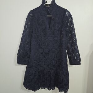 M#17 TUCKERNUCK Navy‎ Organza Palmerston Elegant Dress Size S